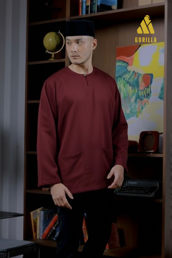 5 Burgundy for Men: Lengan Panjang - Image 1